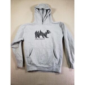 Pacific Northwest Hoodie Mens Medium Gray Logo Graphic Print Gorpcore Pullover